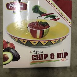 Parini Fiesta Chip & Dip ceramic bowl set