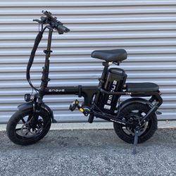 ENGWE O14,Shaft Drive Design (chainless) Mini Folding E-Bike 14" Fat Tire 400W 15.6Ah Battery Electric Bike, gray/ white/ black   
