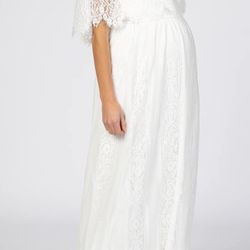 White Lace Maternity Dress