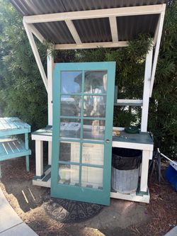 📏 DIMENSIONS: 36” W × 79” H × 1¾” Thick  🚪 Vintage 10-Pane Solid Wood French Door  Beautiful vintage wooden French-style door featuring 10 glass pan