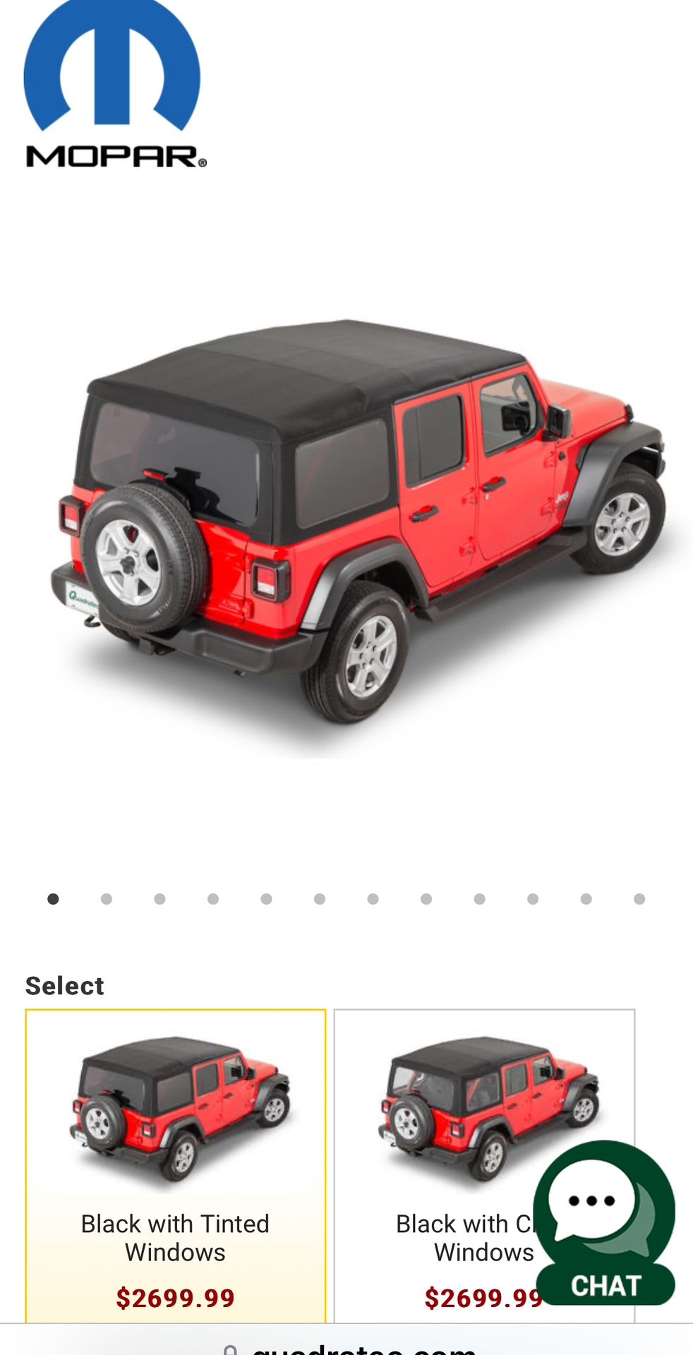 New Mopar Premium Soft Top -Wrangler JLU 4-Door