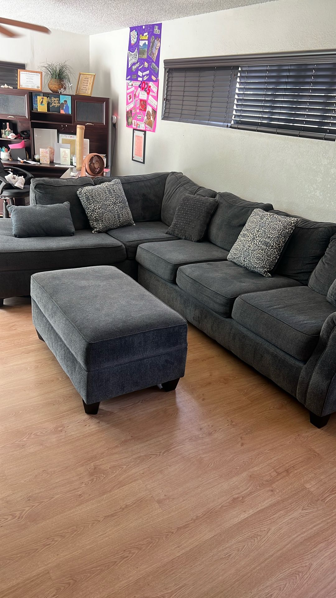 Beautiful Sectional Couch and Ottoman
