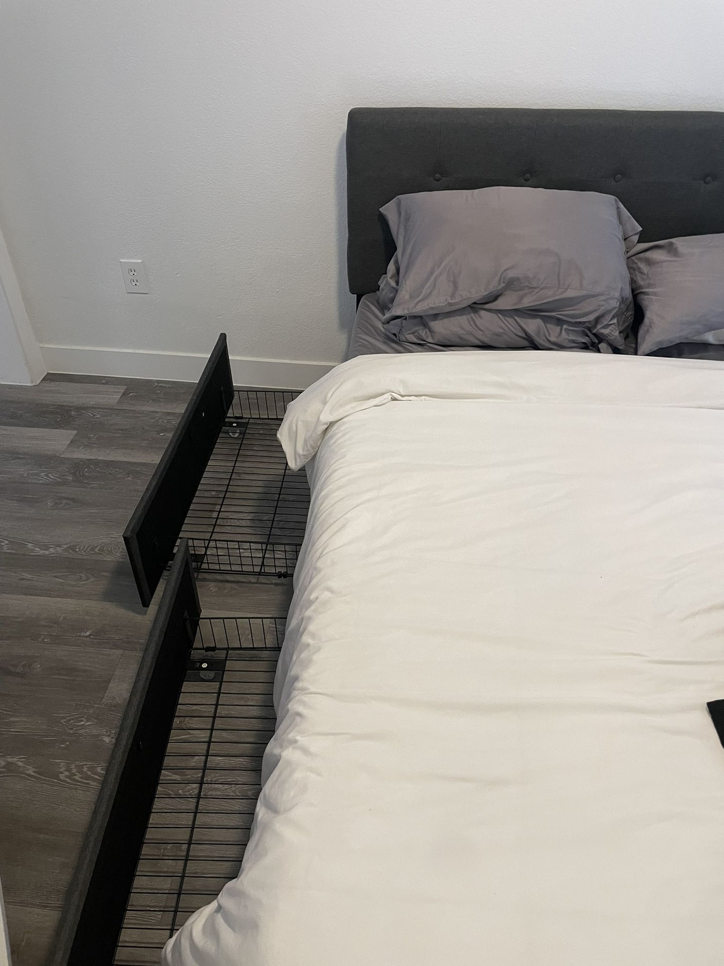 Lightly Used Storage Bed Frame And Mattress