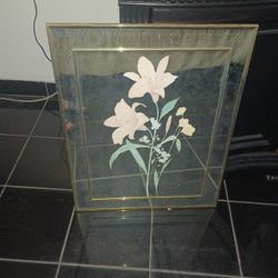 Framed Floral Artwork 28 Inches Length And 22 Inches Width 