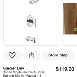 GLACIER BAY CHROME TUB N SHOWER SET NEW