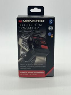 Monster Bluetooth FM Transmitter with 3.4 Amp USB Charging Ports, factory sealed