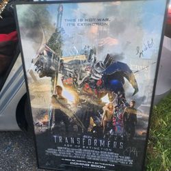 Autographed  Transformers Age Of Extinction Poster