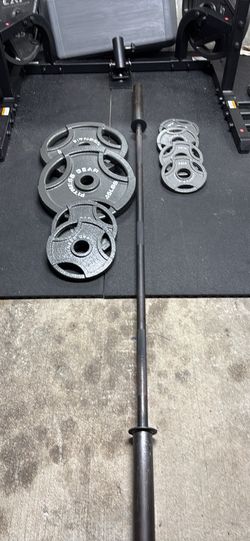 7ft Olympic Barbell and weights