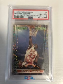 Michael Jordan 1992 beam team members only Psa 8