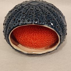 NEW Cracker Barrel COASTAL COLLECTION Blue Stoneware Sponge Holder