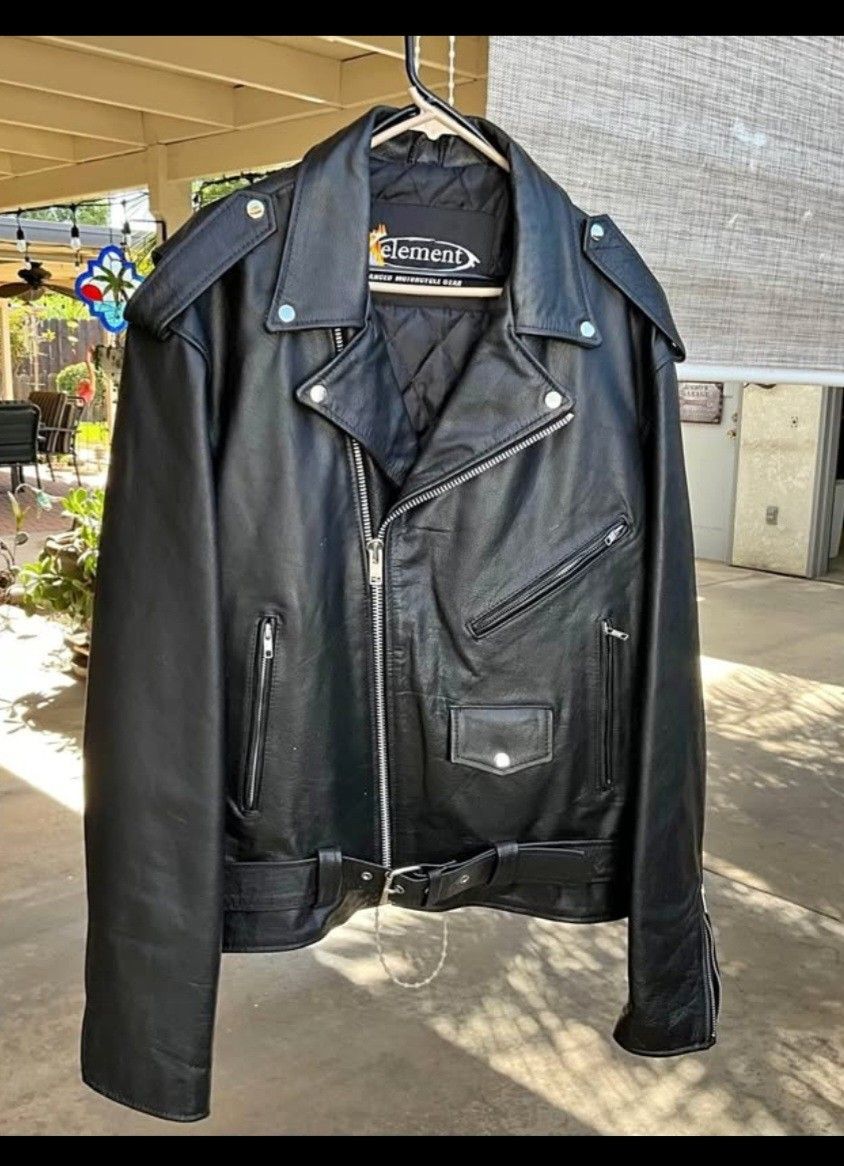 Xelement Mens Classic Leather Motorcycle Jacket
