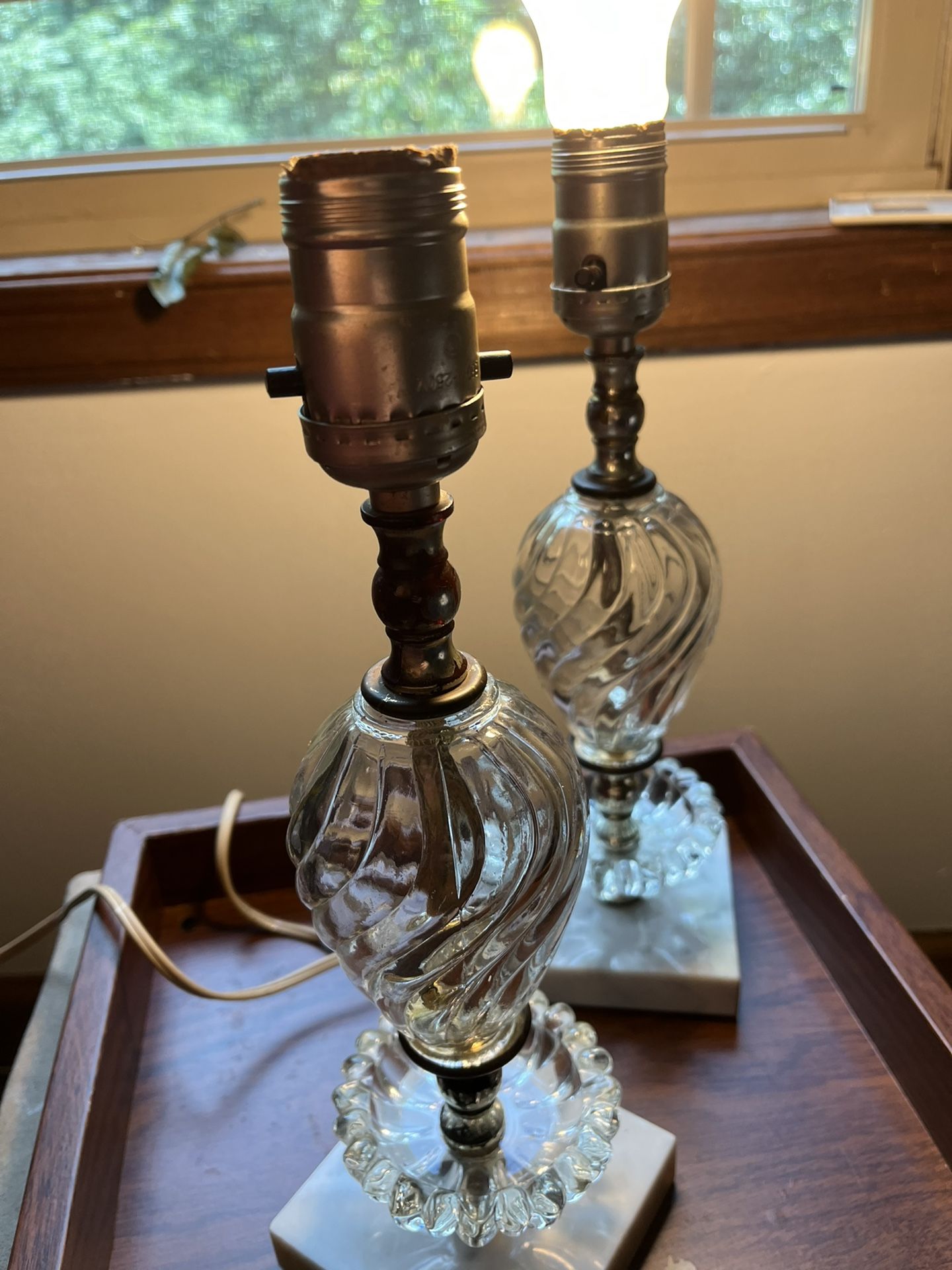 Antique Italian Crystal Lamps