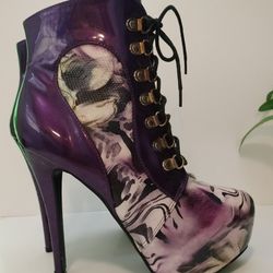 Shoe Story Purple Multi color 8.5 M Ankle Boots 
