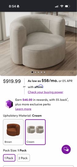 Cream Curved-Back Accent Chair — Great Condition