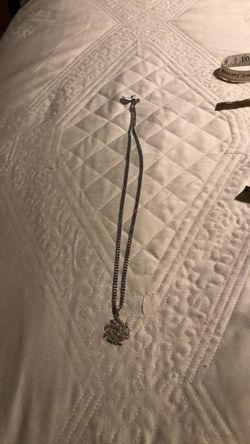 Silver Chain Necklace with Sun Pendant