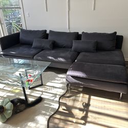 grey modular couch w/ chaise