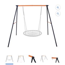 Metal Swing Stand Web Tree Swing Frame Metal A-Frame Set , 87 x 64 x 71"