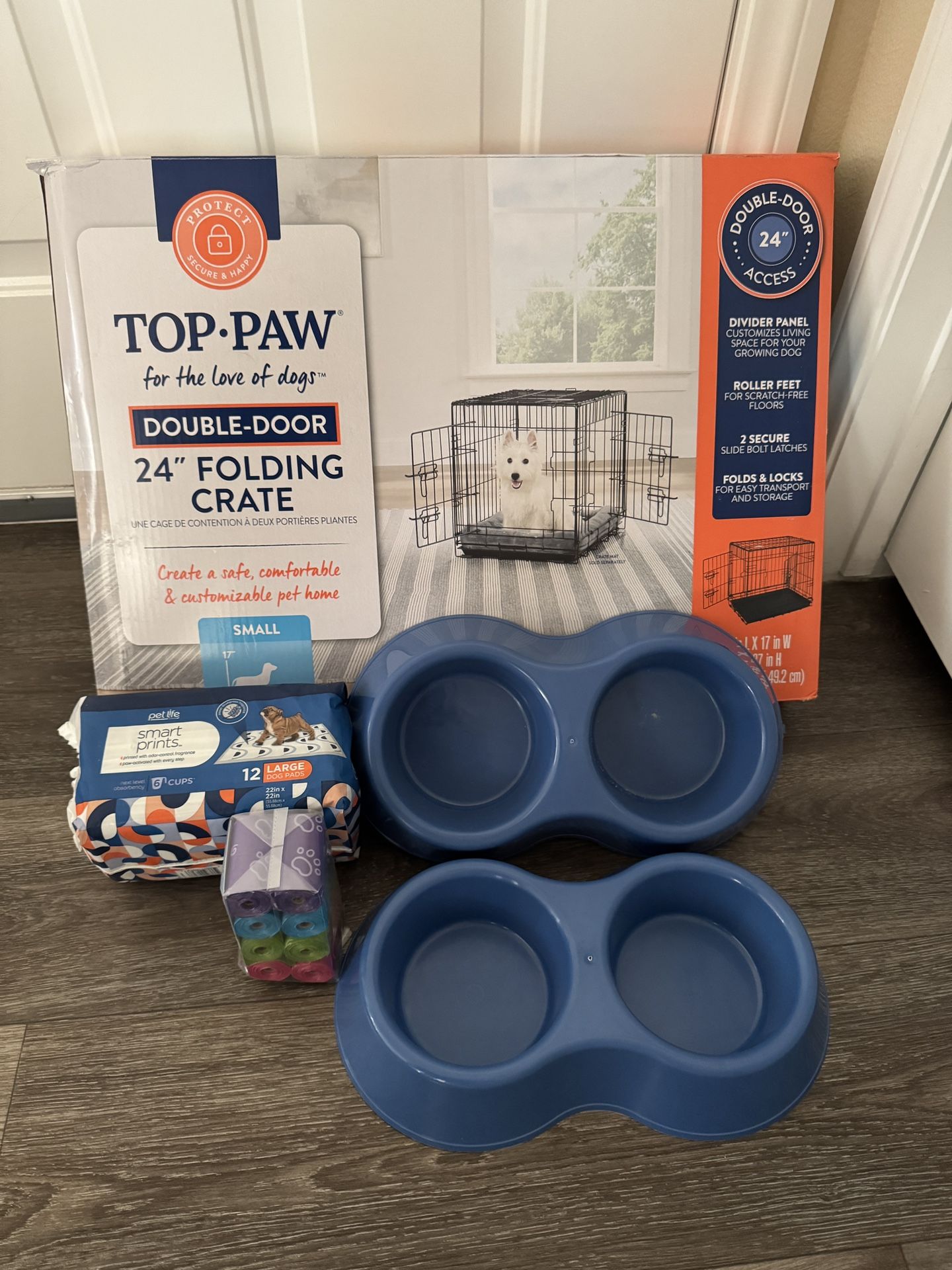 TOP•PAW 24” Folding Crate w/ accessories
