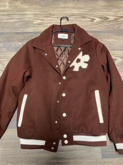 Brown Wool Varsity Letterman Jacket