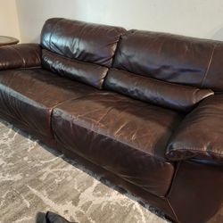 Brown Leather Living Room Along With Light Grey  Washable Cover