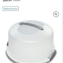 HOLIDAYS ARE HERE / New - Cake Holders (2x- White 5")  +  Slightly Used  - (2x - Green 10")