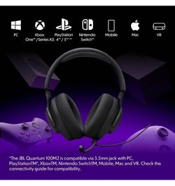 JBL Quantum 100M2 Over-Ear Wired Gaming Headset Boom Mic 3.5mm Black