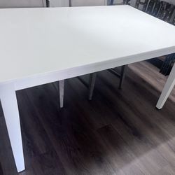 Solid Wood White Kitchen Table Only-$120 . Chairs Not Included