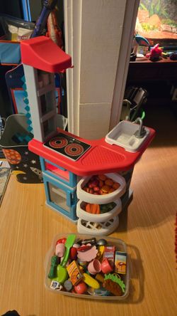 Kids Kitchen Playset w/ toy food