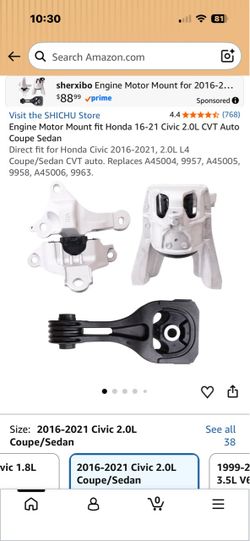 Engine motor mount for Honda civic 2016-2021
