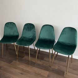 Green Gold Dining Chairs