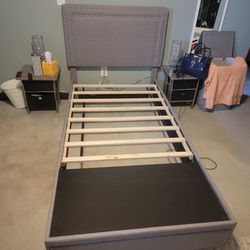 Twin Bed Frame With Headboard And Drawer