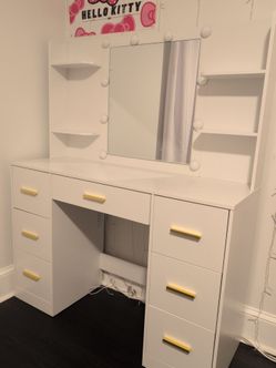Vanity desk with bench