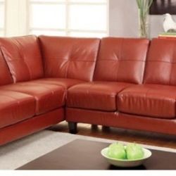 Brand New Red Leather Sectional Sofa 