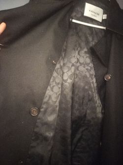 Coach Black Button-Front Coat