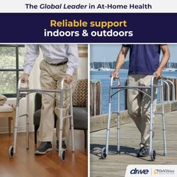 Lightweight Aluminum Deluxe Front Wheel Folding Walker 10211-4ASM  (((NEW)))