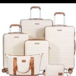 Brand new Amalodie Hardside Luggage Sets 6Piece with TSALock SpinnerWheel Travel Duffle Bag included