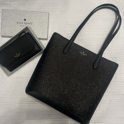 Kate Spade Glitter Purse And Wallet (black)