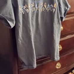 T-shirt Man's Custom Chopper Hawaii Large Blue