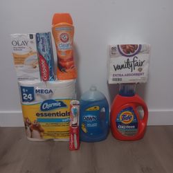 Dawm ,tide,charmin,olay