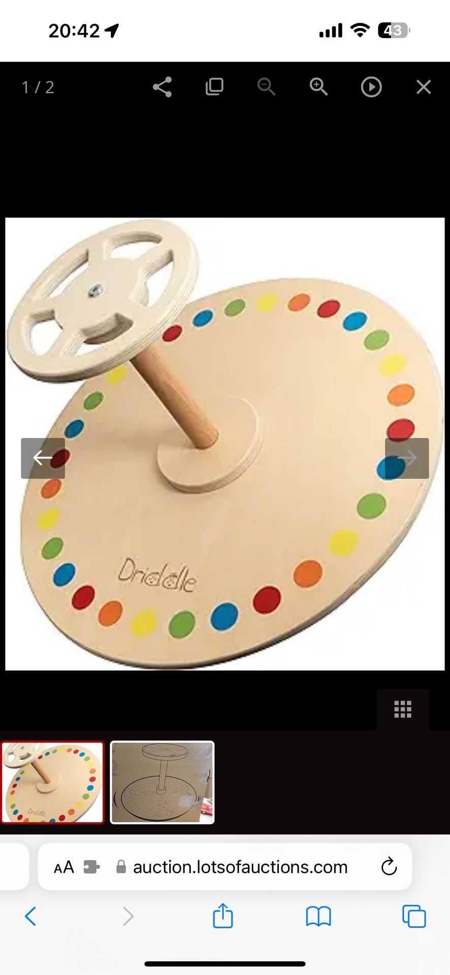 Wooden Spinner Seat - Bigger Size - Classic Spinning Activity Toy for Toddlers & Kids All Ages (Patent Pending) MSRP $99 