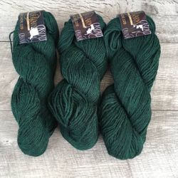 Lot of 3 Cascade 220 Forest Heather Dark Green Wool Knitting Yarn