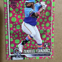 2026 Topps Yanquiel Fernandez -Easter Green And Pink Polka Dots 