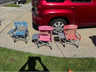 Kids camping chairs with fold-away table