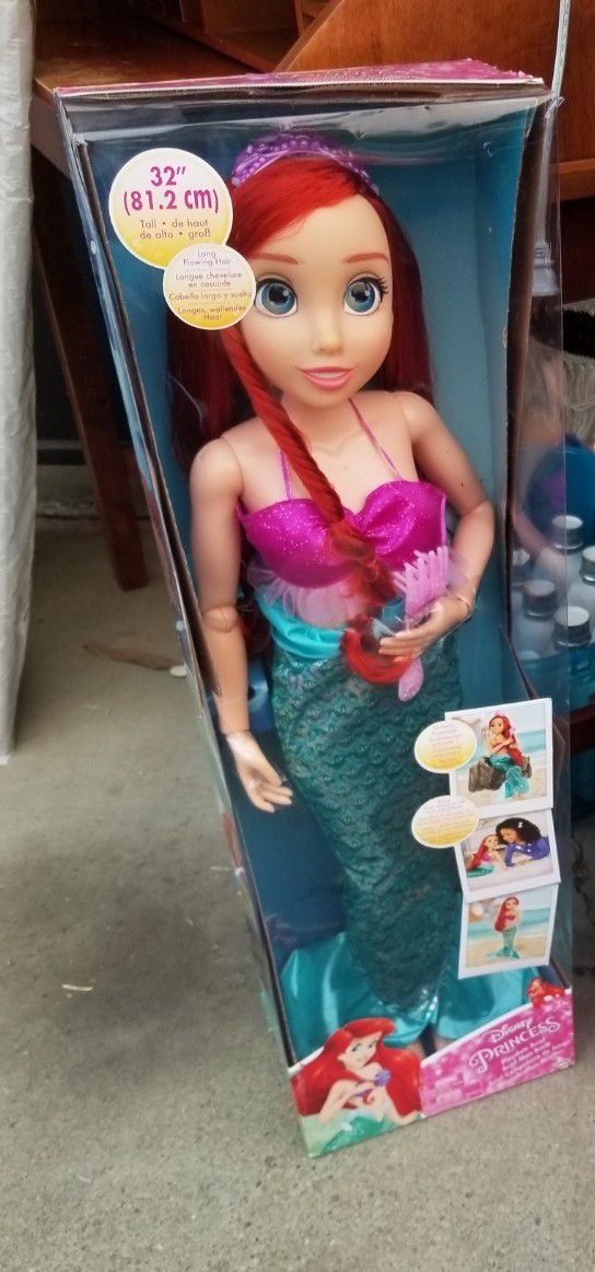 Princess Ariel 32" life size doll NEW IN BOX