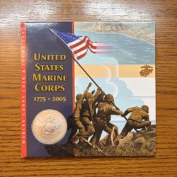 United States Marine Corps Silver Dollar Coin & Stamp Set