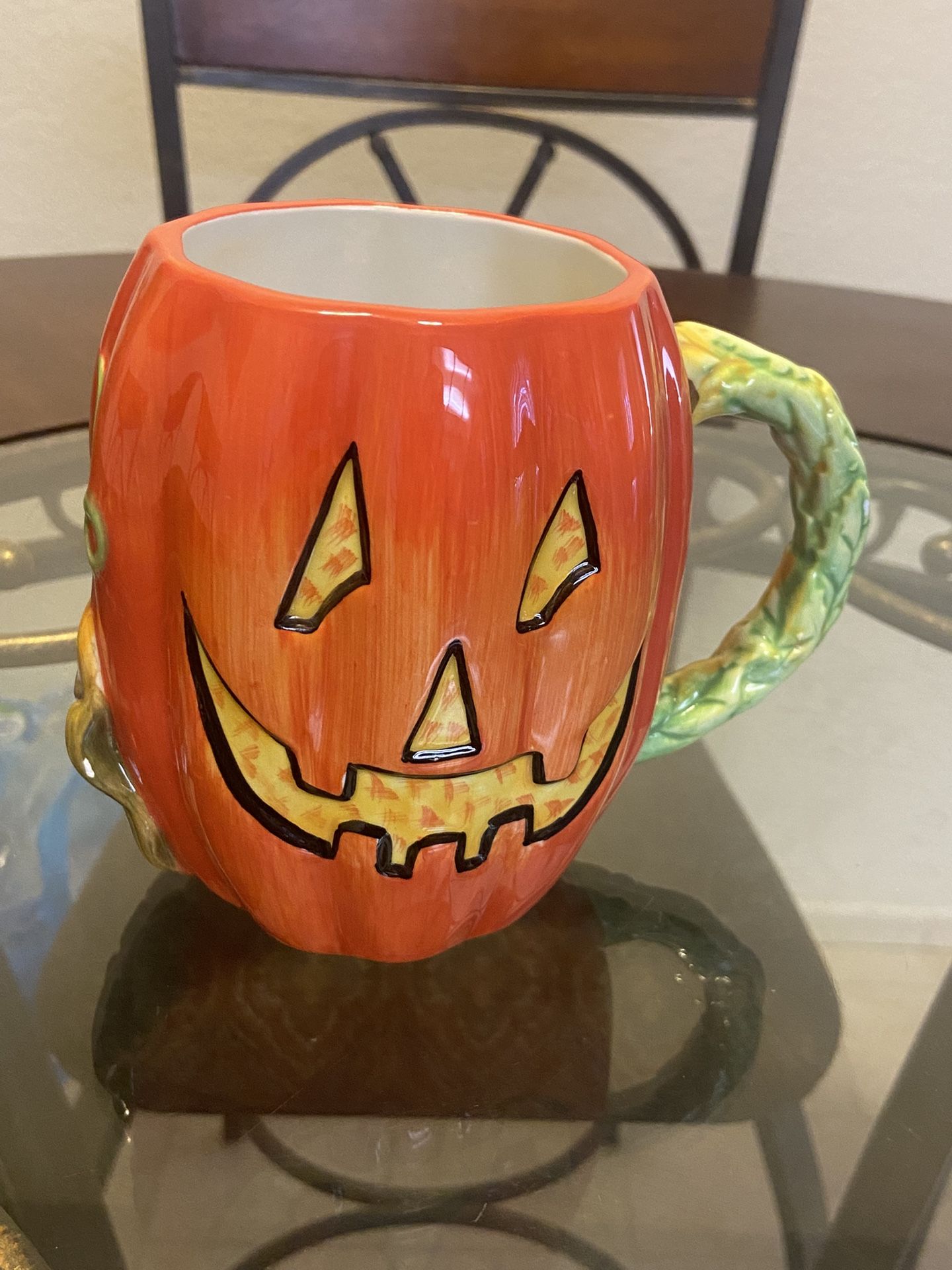 Susan Winget Halloween PUMPKIN Ceramic Mug Oversize Certified International 22oz