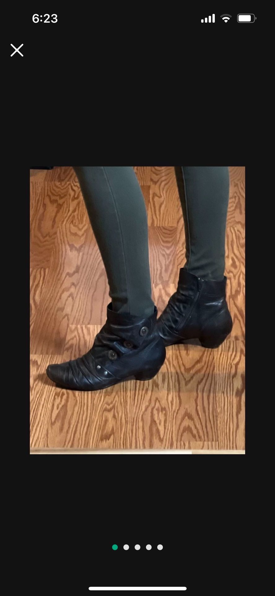 Women’s Black Boots, Real leather, Size 6