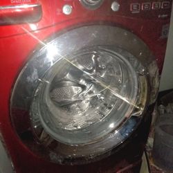 Red Front Loader Washer & Dryer Set