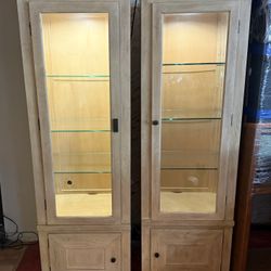 Glass and wood cabinet