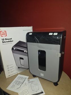 New 12 Sheet Micro-cut Shredder - TRU RED TR-NMC122A for office, Home, 5.8 Gal, shreds credit cards, Cds and more